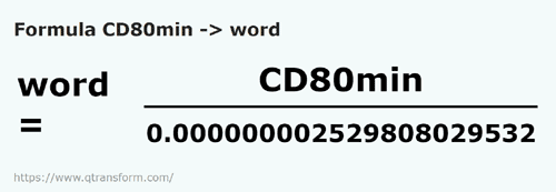 umrechnungsformel CDs 80 min in Wörter - CD80min in word