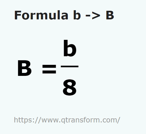 formula Biti in Bytes - b in B