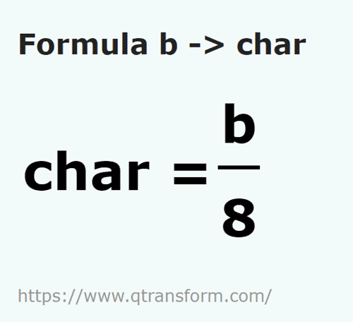 formula Bits a Carácteres - b a char