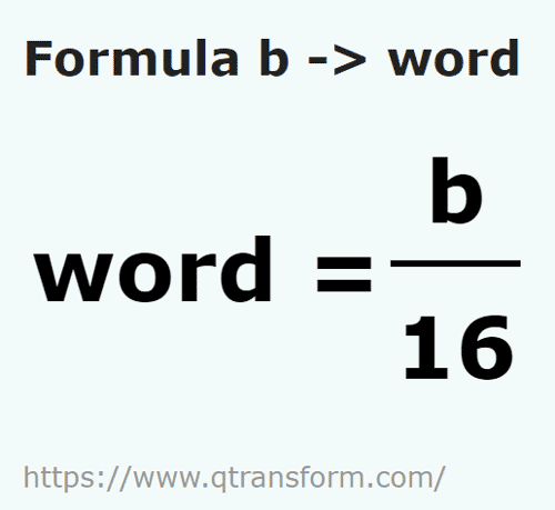 formula Bits to Words - b to word