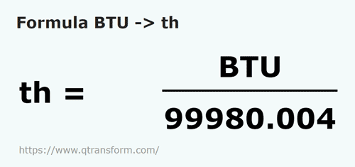 formula BTU in Thermie - BTU in th