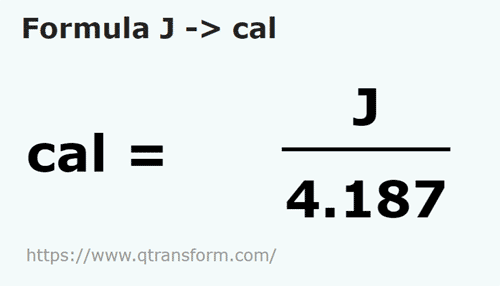 formula Jouli in Calorii - J in cal