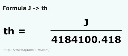 formula Jouli in Therms - J in th