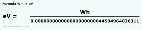 formula Wattora in Elettronvolt - Wh in eV