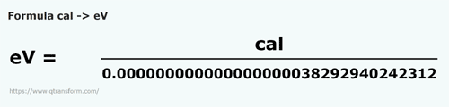 formula калория в электрон вольт - cal в eV