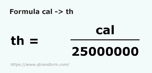 formula калория в термия - cal в th