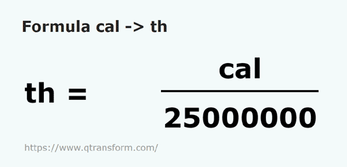 formula Calorii in Thermii - cal in th