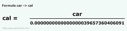 formula квадрат в калория - car в cal