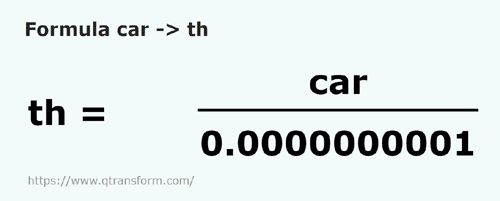 umrechnungsformel Quadrat in Therme - car in th