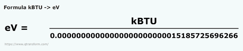 formule KiloBTU en électron volt - kBTU en eV