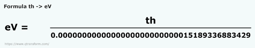 formula Thermies to Electron volts - th to eV