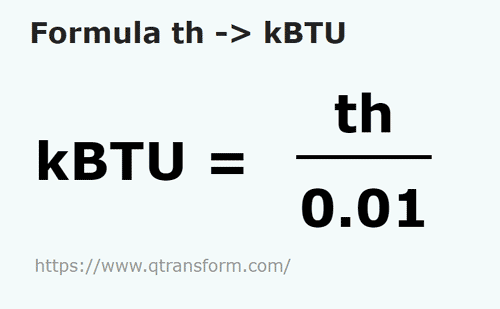 formula Therms in KiloBTU - th in kBTU