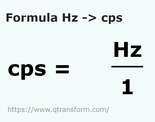 formula Hercios a Ciclos por segundo - Hz a cps