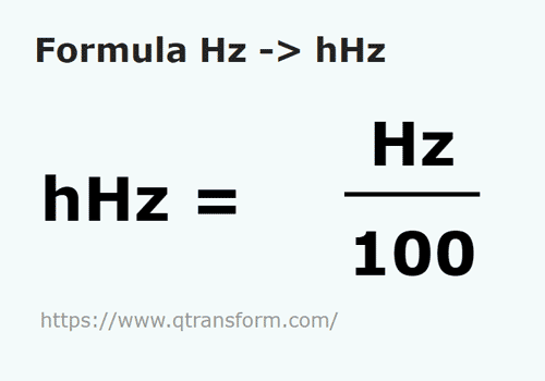 vzorec Hertz na Hektohertz - Hz na hHz