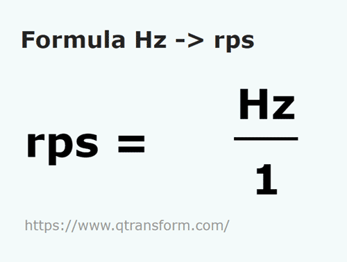 formula Hertz to Revolutions per second - Hz to rps