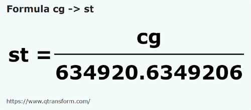 formula Centygramy na Kamień - cg na st