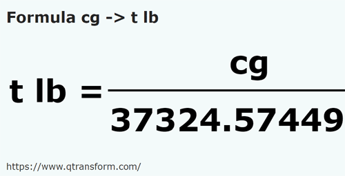 umrechnungsformel Zentigramm in Pfund Troy - cg in t lb
