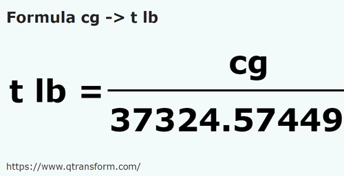 formula Centigrame in Pounds troy - cg in t lb