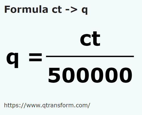 formula карат в центнер - ct в q