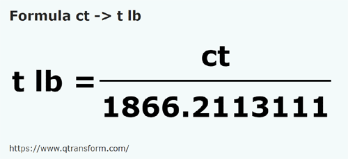 formula карат в фунт тройской - ct в t lb