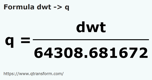 formula Pennyweights in Chintale - dwt in q