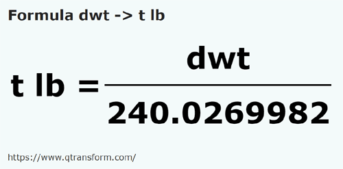 formula пеннивейты в фунт тройской - dwt в t lb