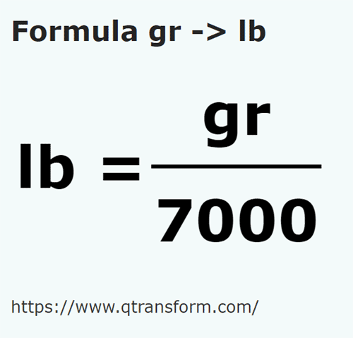 formula Grains to Pounds - gr to lb