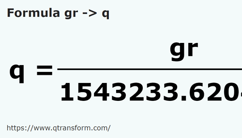 formula Гран в центнер - gr в q