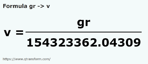 formula Гран в вагоне - gr в v