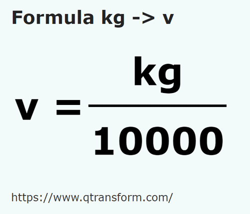 formula Kilogram kepada Gerabak - kg kepada v