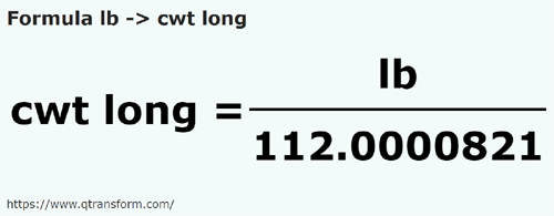 formula Paun kepada Kuintal panjang - lb kepada cwt long