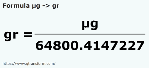 formula Micrograme in Boabe - µg in gr
