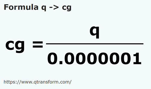 formula Quintals em Centigramas - q em cg
