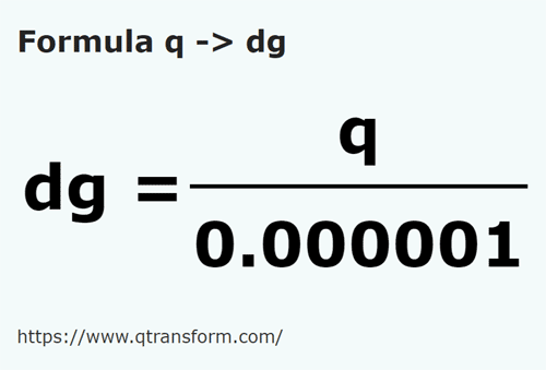 formula Quintales a Decigramos - q a dg