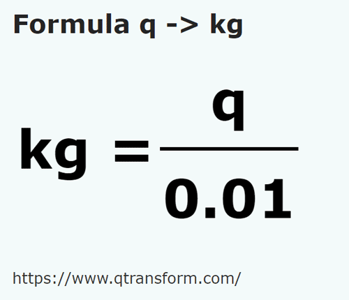 formula Chintale in Kilograme - q in kg