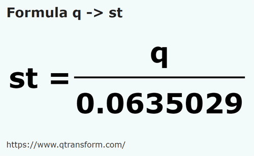 formula Quintals to Stones - q to st