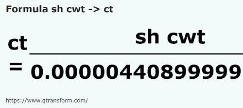 formula Quintale scurte in Carate - sh cwt in ct