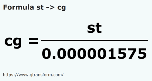 formula камней в сантиграмм - st в cg