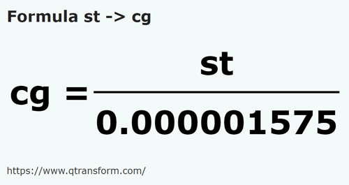 formule Stenen naar Centigram - st naar cg