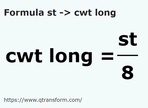 formula камней в длинный кинтал - st в cwt long