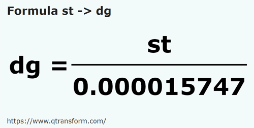 formula Stone in Decigrame - st in dg
