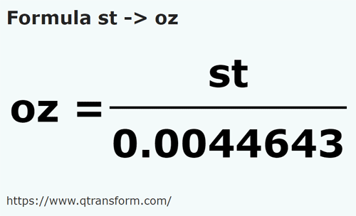 formula Stone in Uncii - st in oz