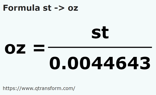 formule Stenen naar Ounce - st naar oz