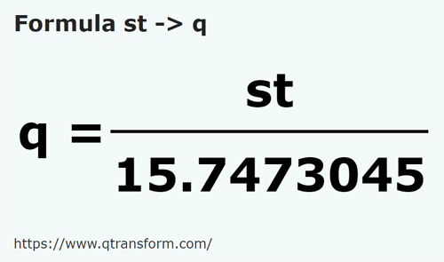 formula камней в центнер - st в q