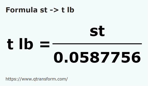 formula Stone in Pounds troy - st in t lb