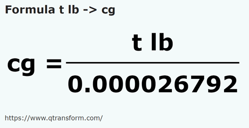 formula Paun troy kepada Sentigram - t lb kepada cg