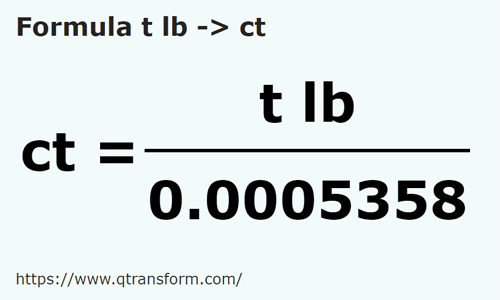 formula Libras troy a Quilates - t lb a ct