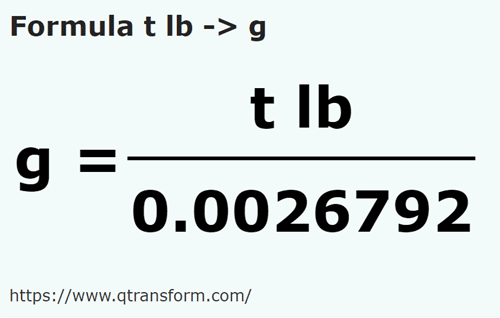 formula Libbra troy in Grammi - t lb in g