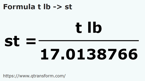 formula фунт тройской в камней - t lb в st