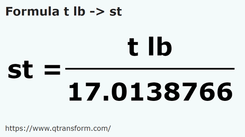 formula Paun troy kepada Batuu - t lb kepada st